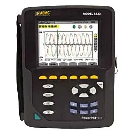 Ensemble analyseur de qualité d'énergie AEMC 8333 PowerPadIII