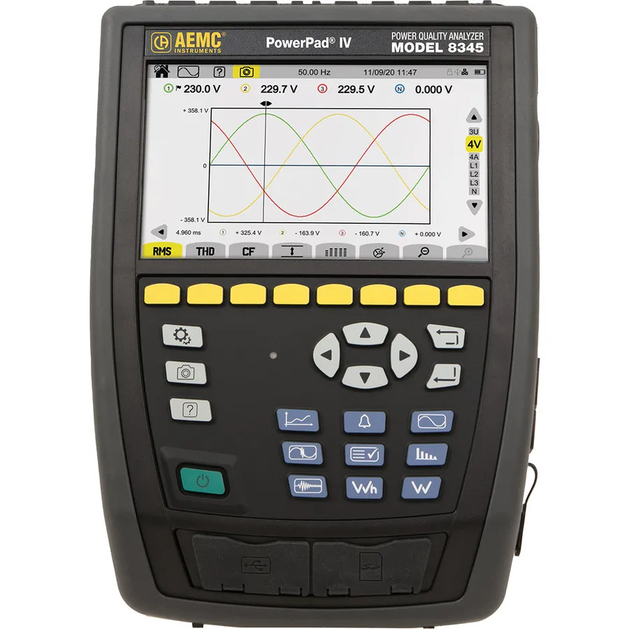 AEMC 8345 avec 4 Capteurs MA194-24-BK Analyseur de Qualité d'Énergie