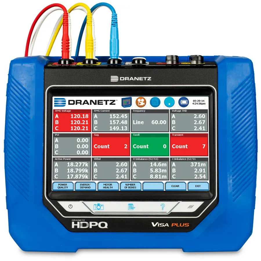 Dranetz HDPQ-P-VAFLEX6KPKG Visa Plus Analyseur de qualité de l'énergie