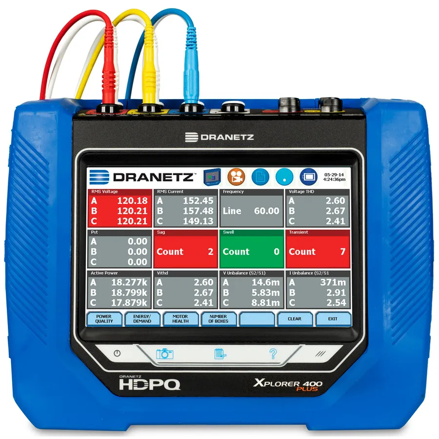 Dranetz HDPQ-P-X4A10PKG Xplorer 400 Plus Analyseur de qualité de l'énergie