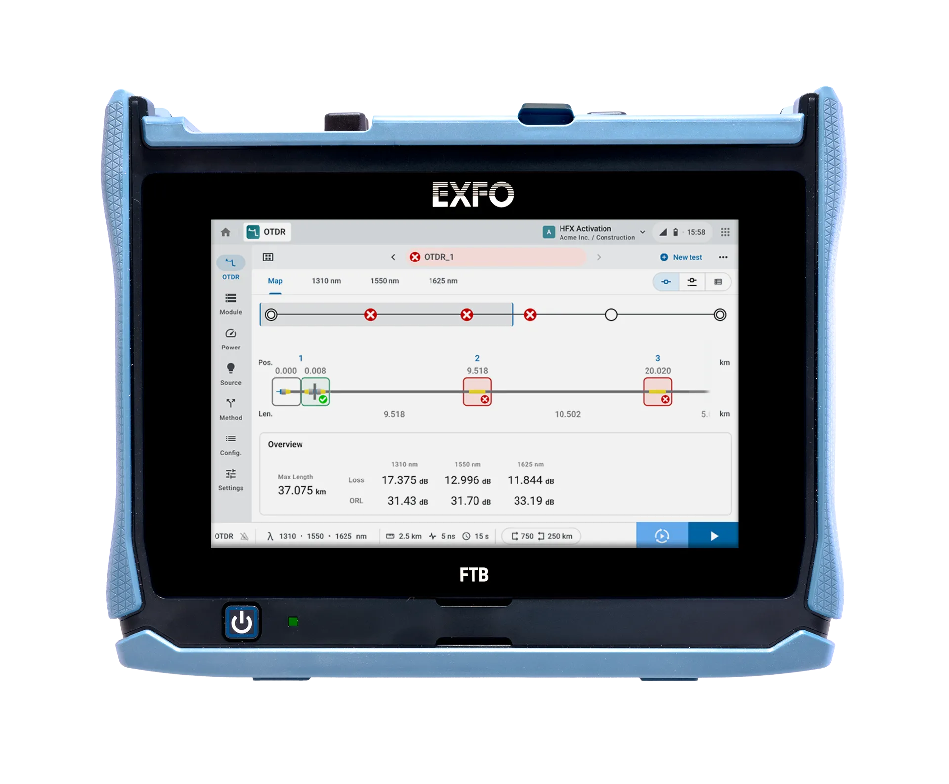 Réflectomètre optique en domaine temporel EXFO FTB-LITE-720D-SM8-XX