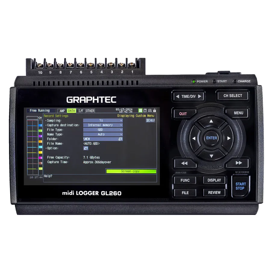 Enregistreur de données multi-canaux Graphtec GL260