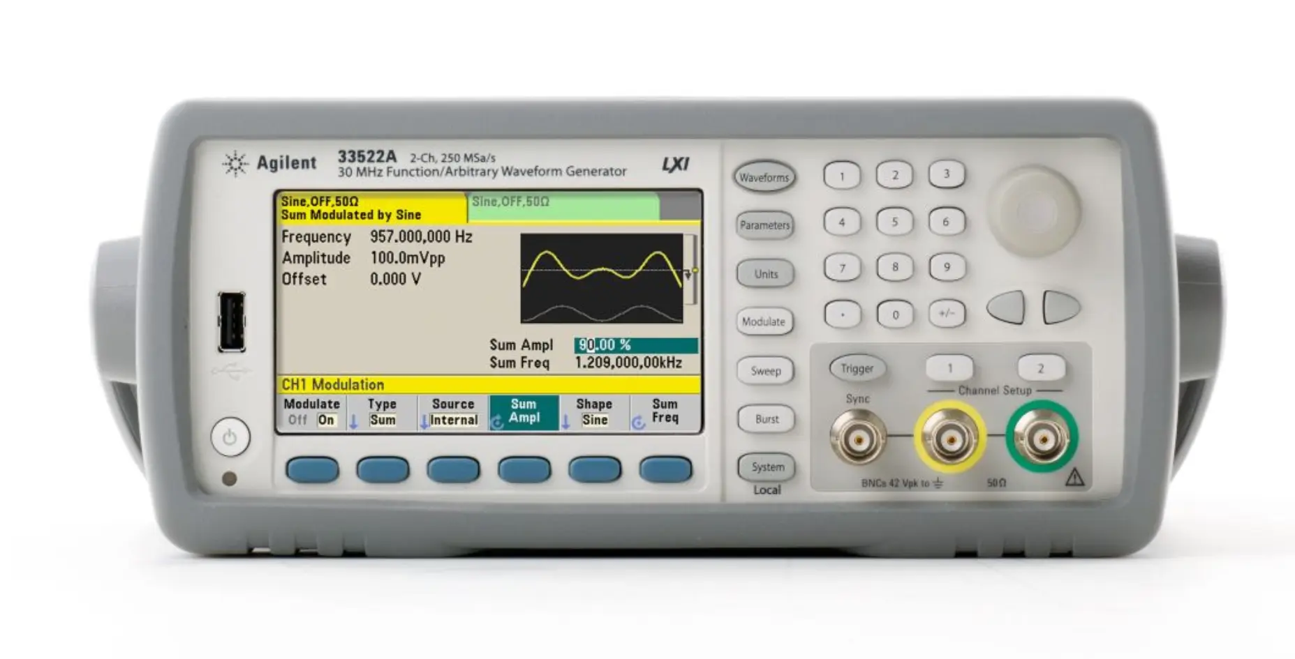 Générateur de formes d'onde bicanal Keysight 33522A