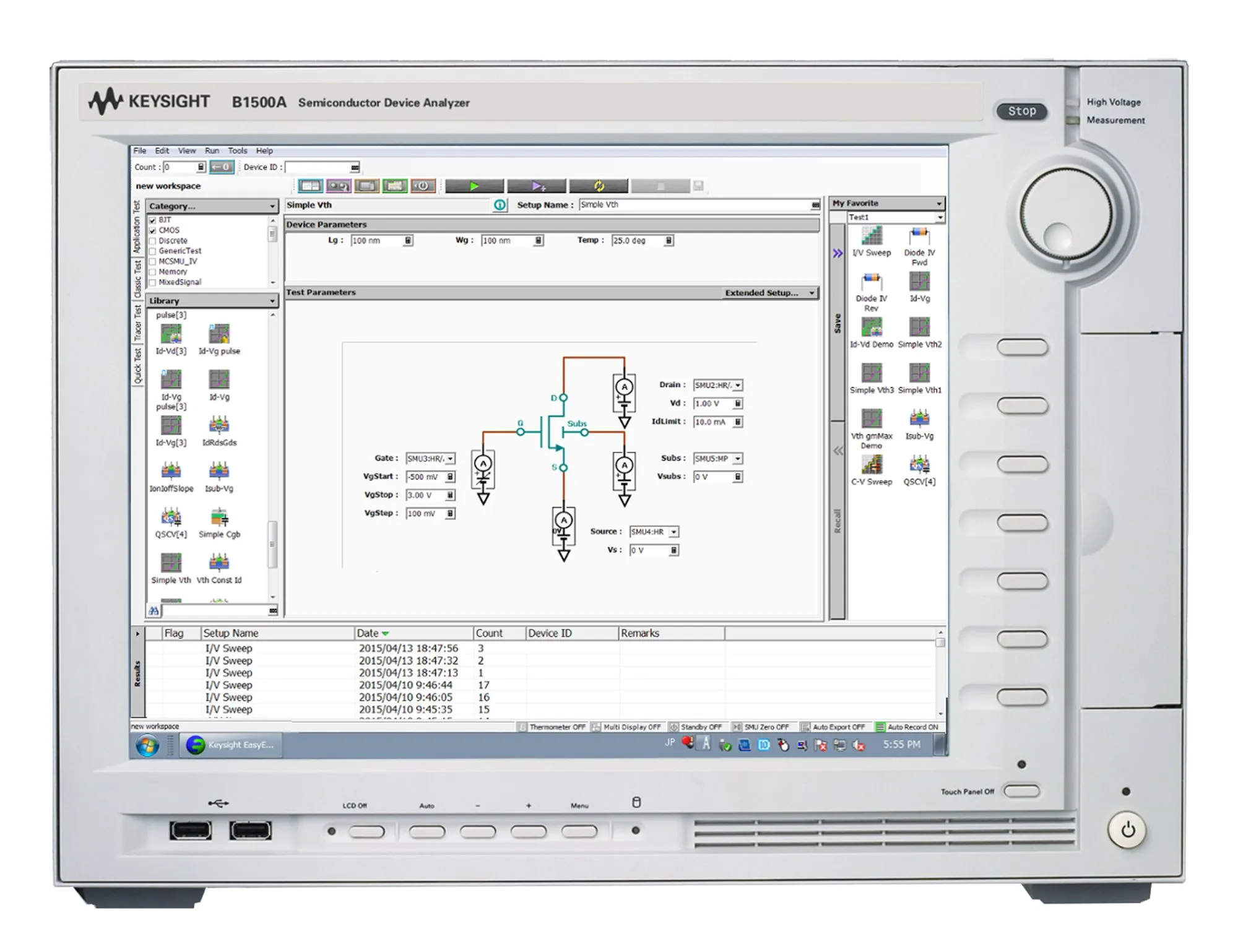 Analyseur de dispositif semiconducteur Keysight B1500A