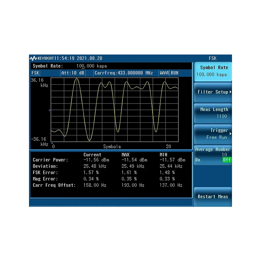 Option d'analyse de démodulation ASK/FSK Keysight N9323CK/DMA