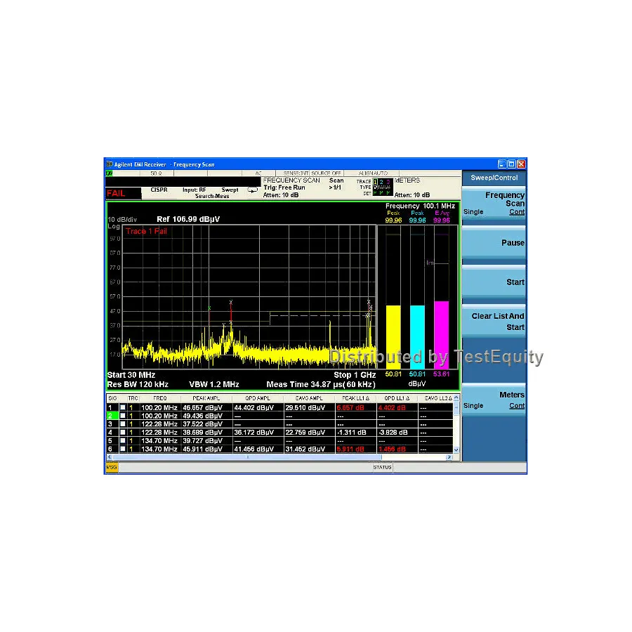 Application de mesure EMI Keysight W6141A/2FP