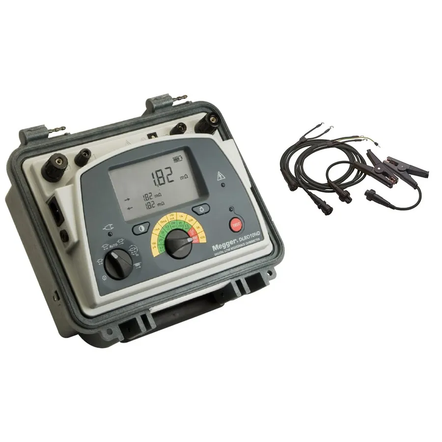 Megger DLRO10HD avec pinces de Kelvin KC1-TL3-C