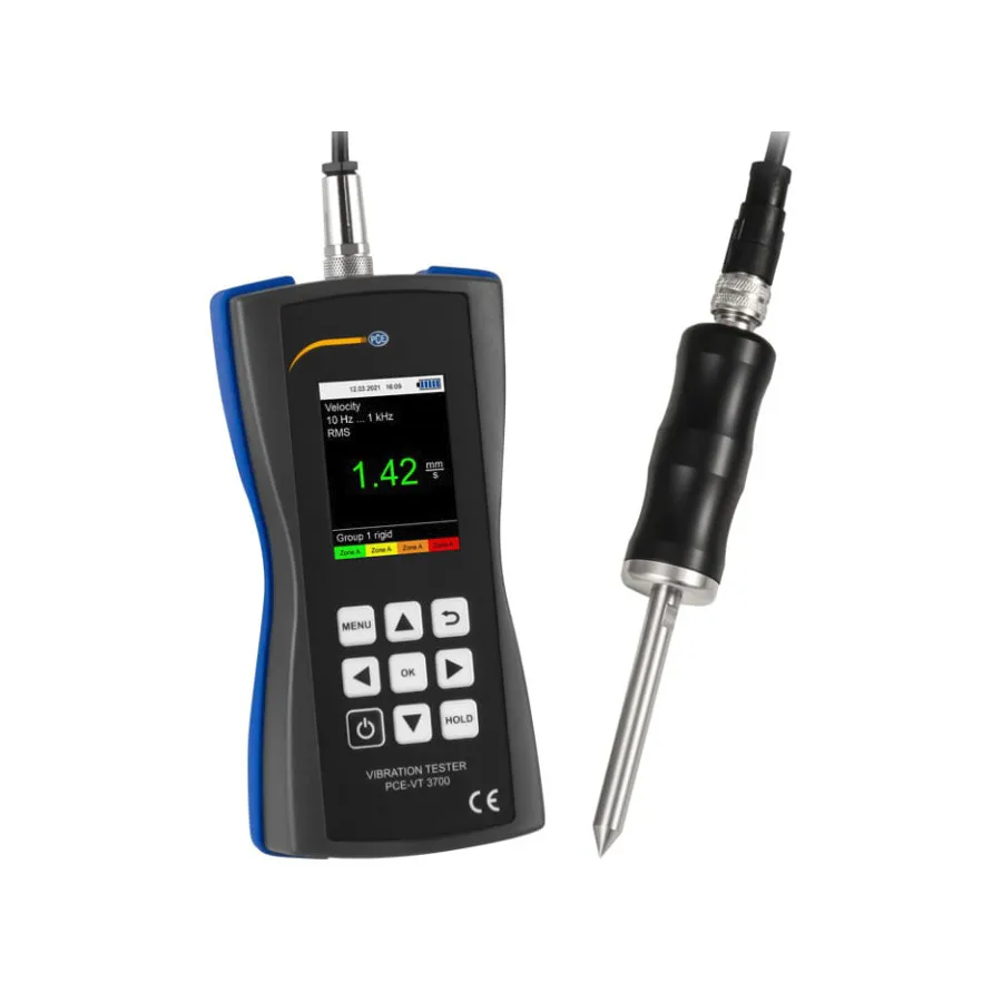 PCE Instruments PCE-VT 3700S Vibromètre avec capteur de pointe de mesure