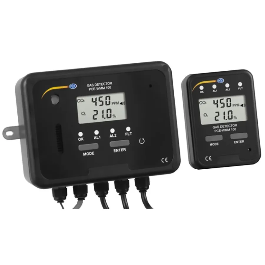 PCE Instruments PCE-WMM 100 Détecteur de Gaz Fixe CO2/O2