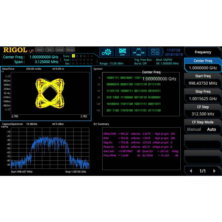 Option RIGOL RSA5000-VSA Mode d'analyse de signal vectoriel