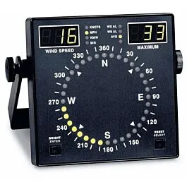 Indicateur R.M. Young EW-99536-17 avec détecteur de vent et alarmes