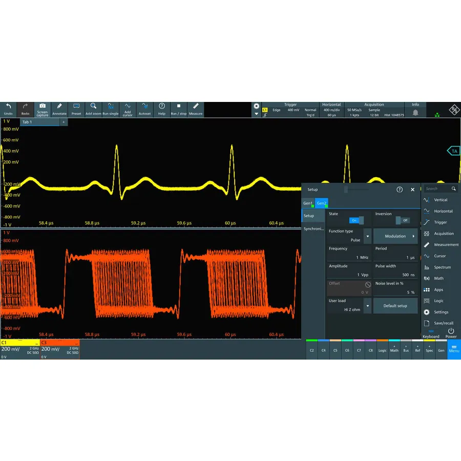 Option de générateur de forme d'onde arbitraire Rohde & Schwarz MXO5-B6