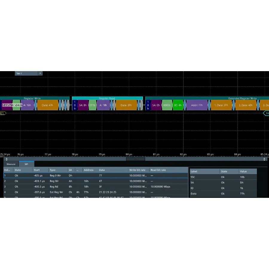 Option Rohde & Schwarz MXO5C-K550 de protocoles MIPI à basse vitesse