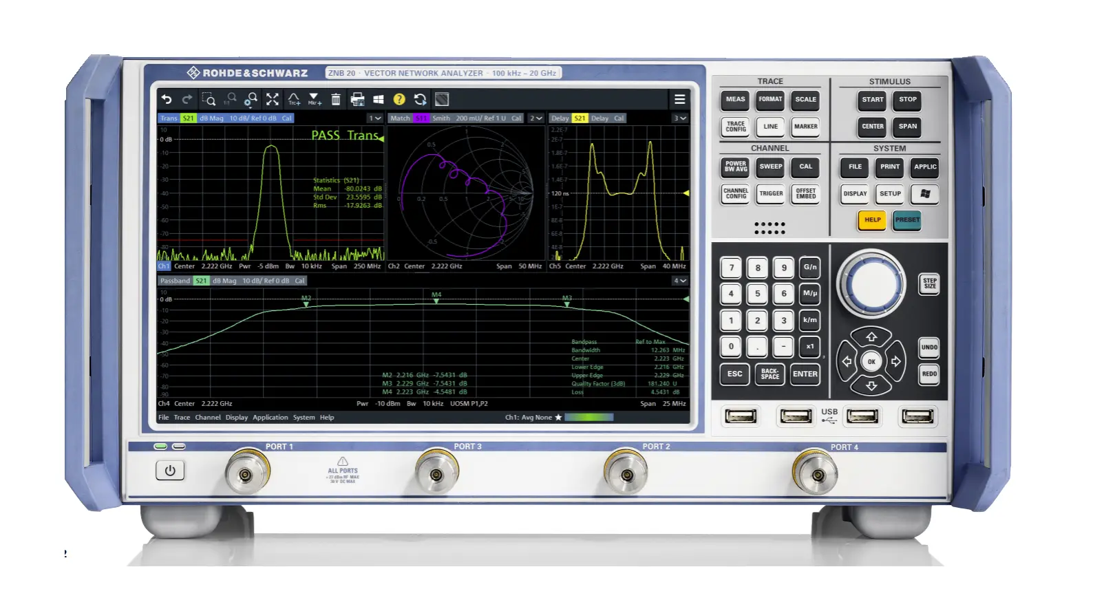 Analyseur de réseau vectoriel Rohde & Schwarz ZNB43 à 2 ports