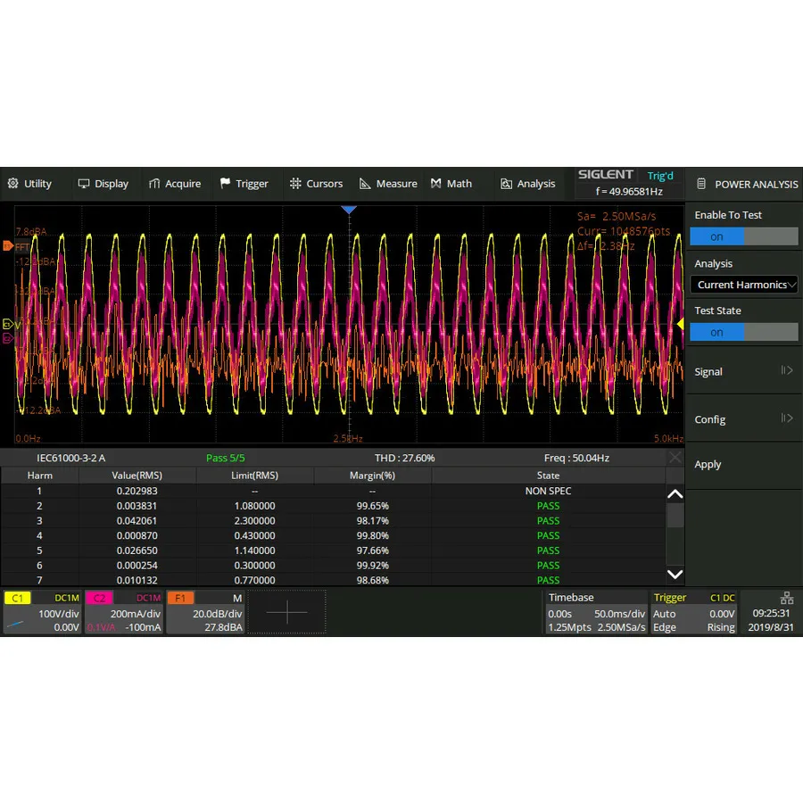 Siglent SDS-5000X-PA Option d'analyse de puissance pour oscilloscope