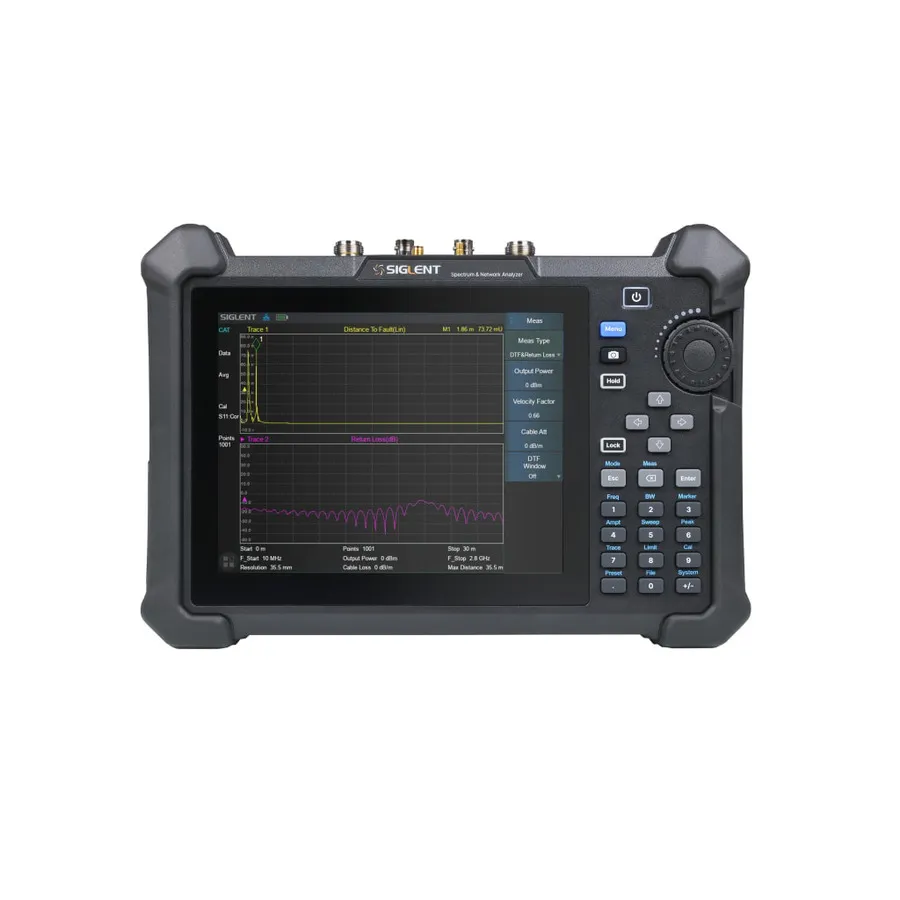 Analyseur de spectre portatif Siglent SHA852A avec analyseur de câble et d'antenne