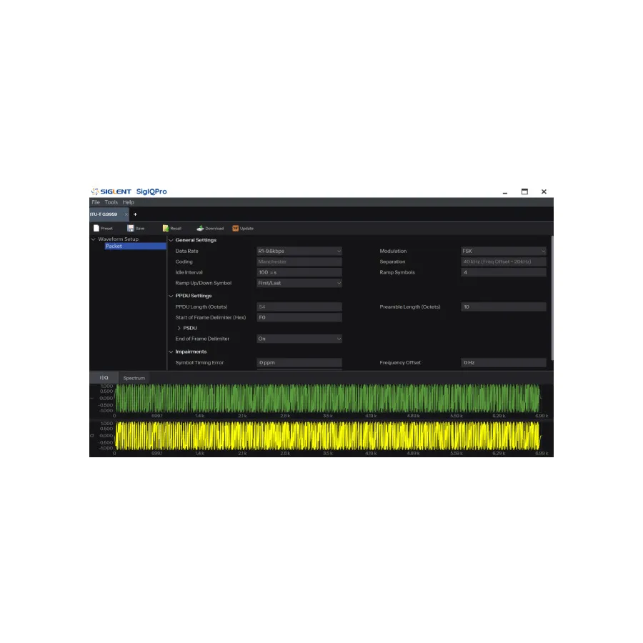 Logiciel de génération de signaux IoT Siglent SigIQPro-IOT