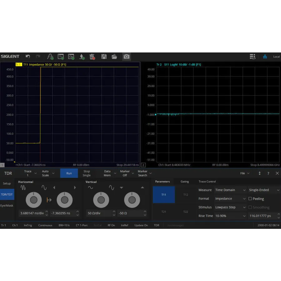 Siglent SNA5000-TDR Logiciel d'Analyse du Domaine Temporel Améliorée