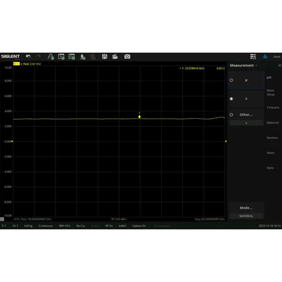 Logiciel de mesure de matériaux Siglent SNA6000-MT