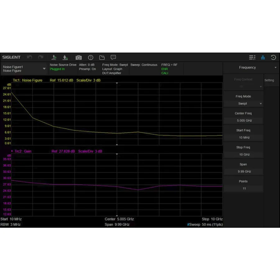 Logiciel de mesure de facteur de bruit Siglent SSA5000-NF