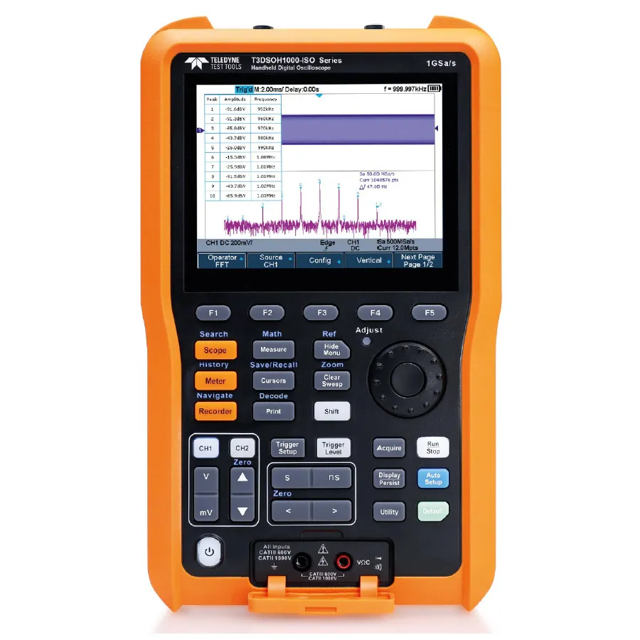 Oscilloscope portable isolé Teledyne LeCroy T3DSOH1202-ISO à 2 canaux