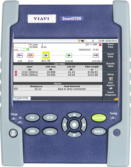 Testeur de fibre portable Viavi SmartOTDR